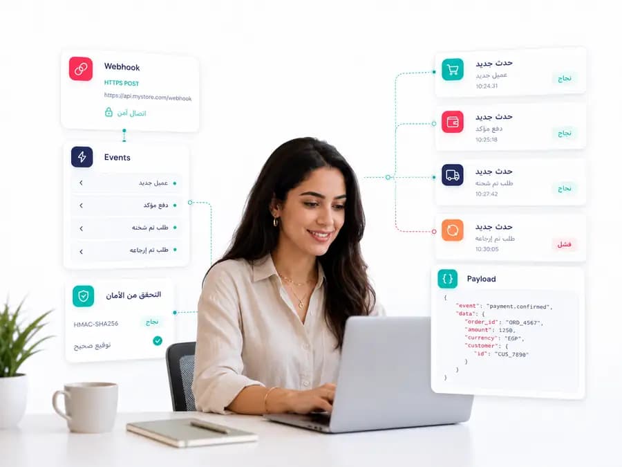 Webhook and integration settings inside Taly: Payload events